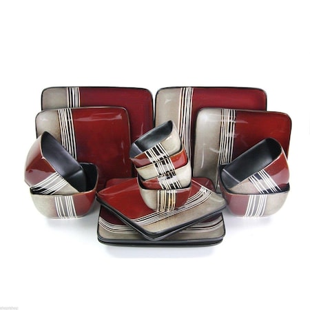 Fastfood 16 Piece Double Bowl Stoneware Dinnerware Set, 16PK FA917016